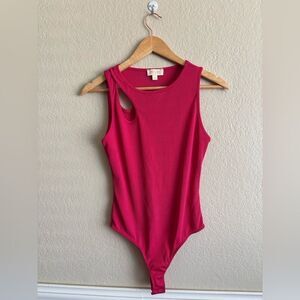 London Rose Hot Pink Bodysuit Tank Top Large